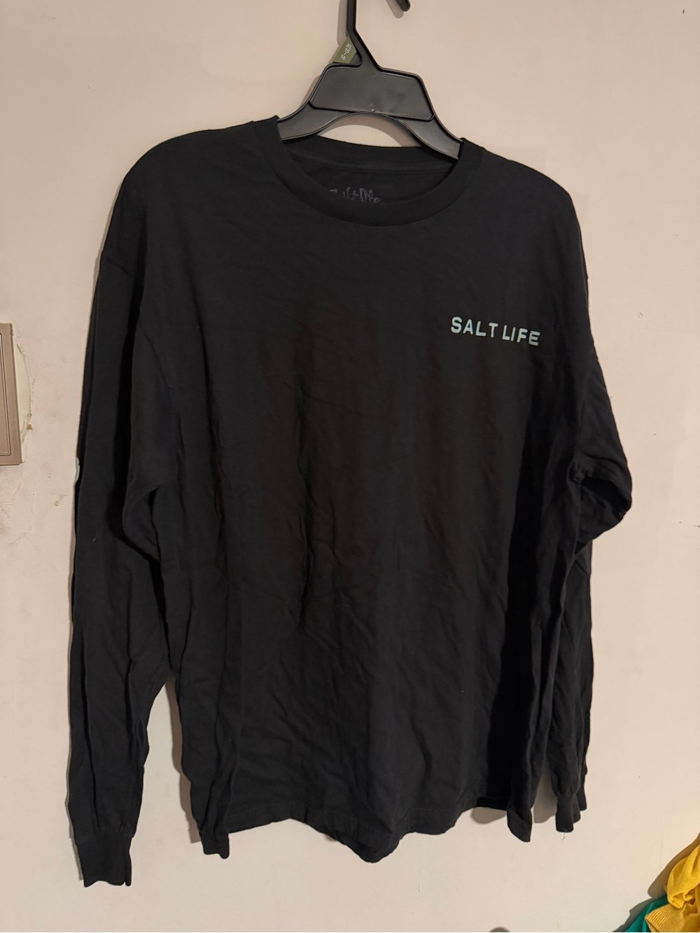 Salt Life Live Salty Men’s Black Way of the Waterman Crew Neck L/S Tee L EUC